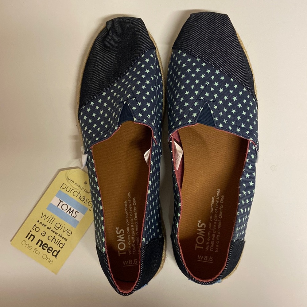 Toms Women Classic Navy Denim Stars Rope Sole
